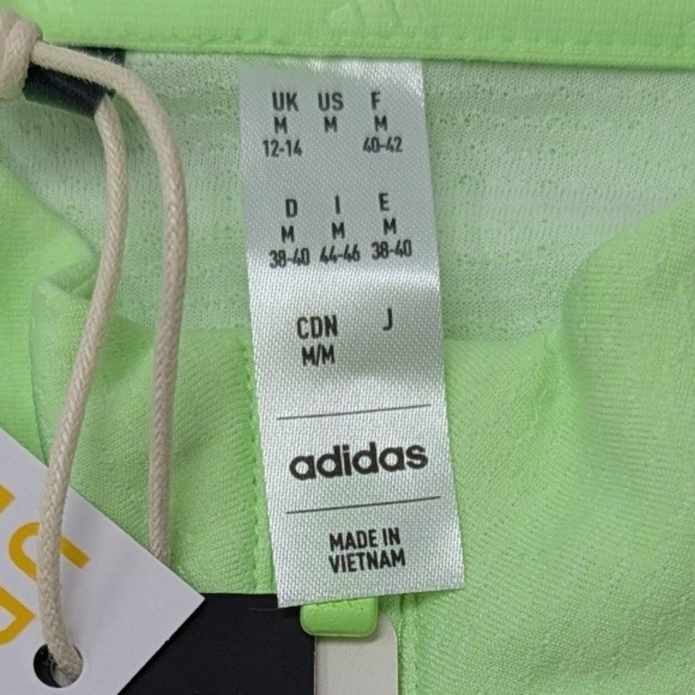 Adidas HEAT.RDY Golf Polo Shirt Lime Green Quarter Zip UPF 50 Womens M NEW - Picture 5 of 12